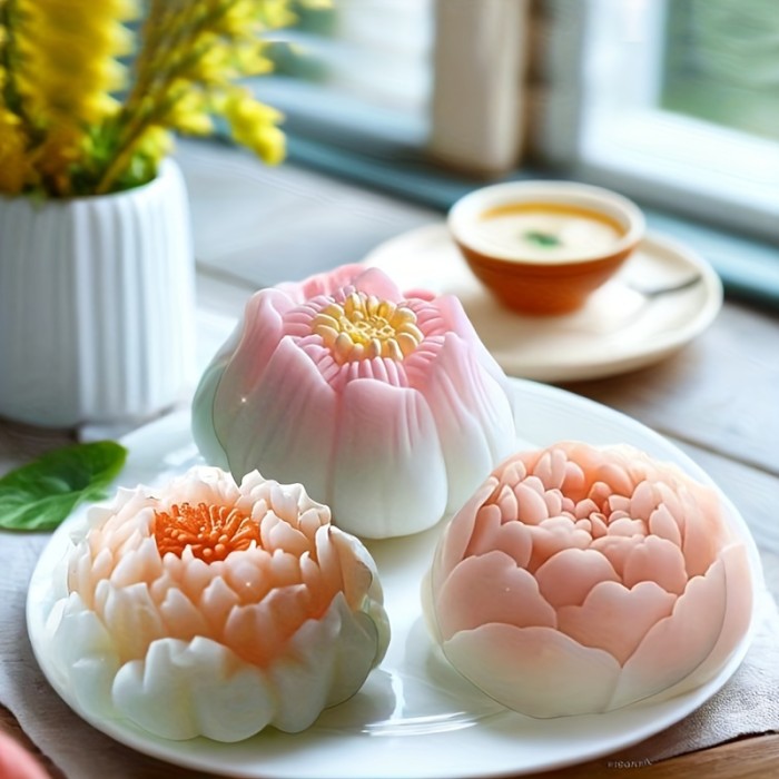 4pcs Rose & for Lotus Silicone Mold Set for DIY Desserts, 3D Flower Shapes for Cupcakes, Chocolates, Candies - Versatile Baking Tools for Home Kitchens