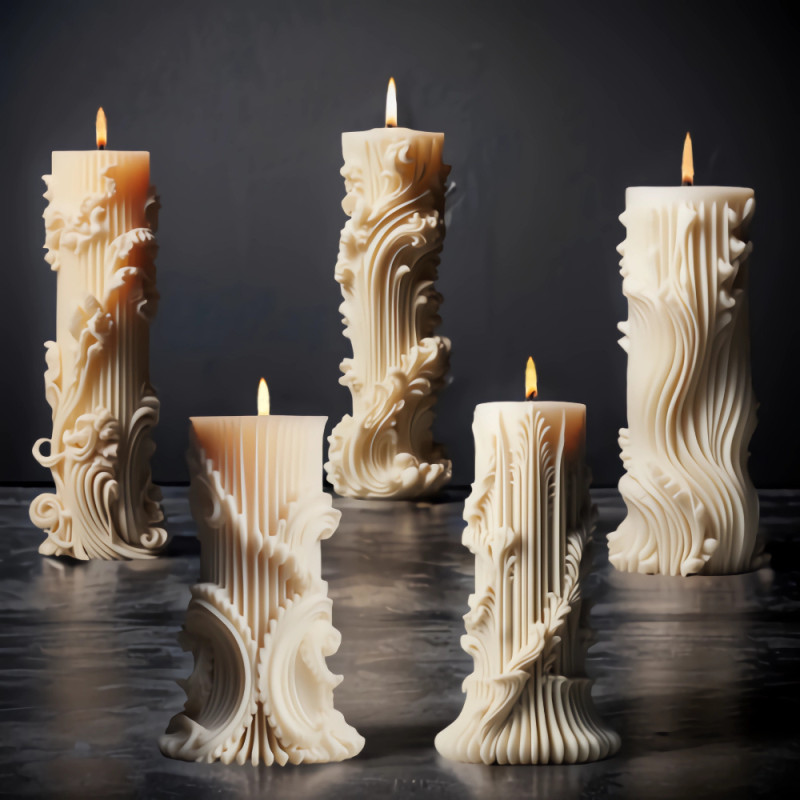 Premium European Style Aromatherapy Candle Mold - Stylish Silicone DIY Kit for Minimalist Column Candles with Drip-Free Finish - Perfect for Plaster Art & Unique Holiday Gift Making