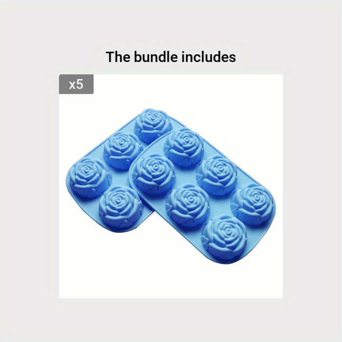 1pc Large Rose Flower Design Silicone Ice Cube Chocolate Soap Tray Mold for Restaurant, Food Truck, and Bakery Party Makers