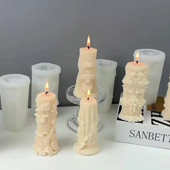 Creative Geometry Roman Column European Pillar Cylindrical Aromatherapy Candle Silicone Mold