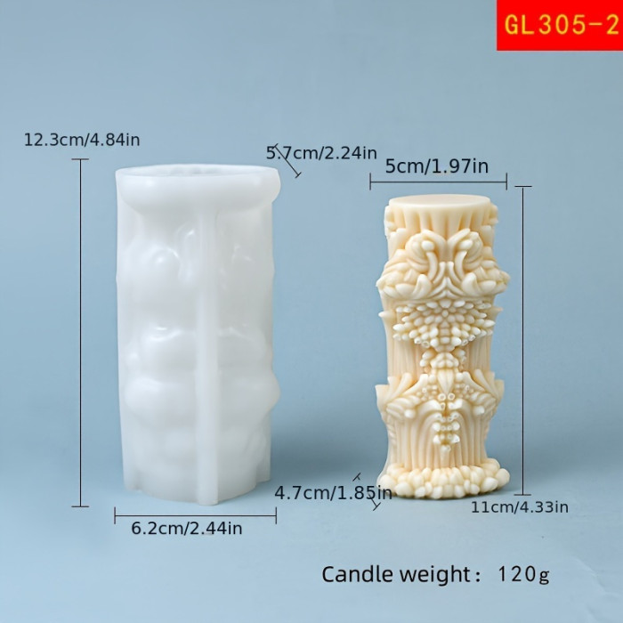 Creative Geometry Roman Column European Pillar Cylindrical Aromatherapy Candle Silicone Mold