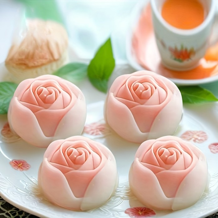 4pcs Rose & for Lotus Silicone Mold Set for DIY Desserts, 3D Flower Shapes for Cupcakes, Chocolates, Candies - Versatile Baking Tools for Home Kitchens