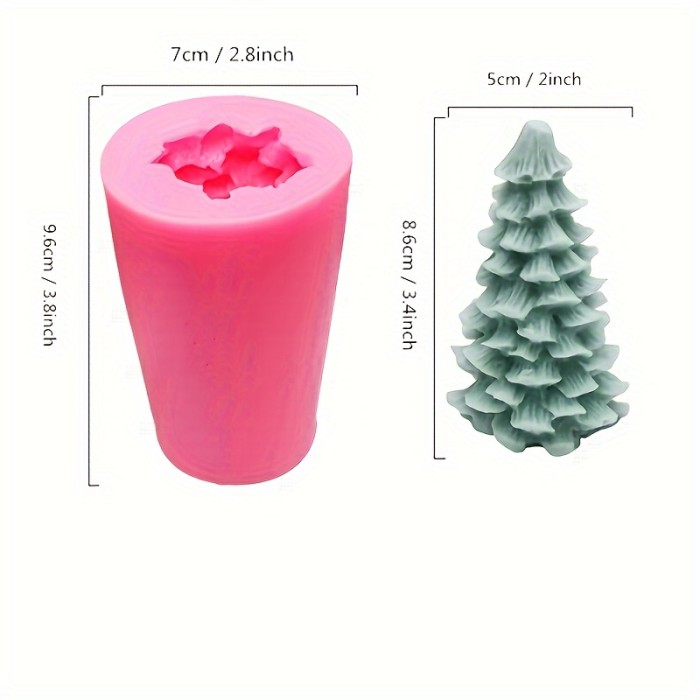 Silicone Candle Mold Set, Christmas Tree & Cylinder Shape, Aromatherapy Wax Molds for Resin Plaster Crafting, DIY Chocolate Making Kit for Holiday Decorations & Gifts
