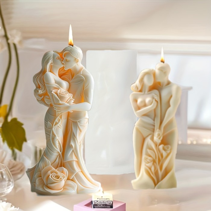 Christmas Couple Aromatherapy Candle Silicone Mold - DIY Plaster, Clay & Epoxy Resin Crafting for Home Decor
