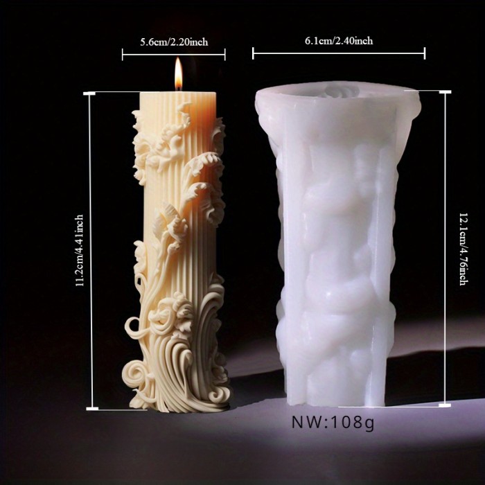 Premium European Style Aromatherapy Candle Mold - Stylish Silicone DIY Kit for Minimalist Column Candles with Drip-Free Finish - Perfect for Plaster Art & Unique Holiday Gift Making
