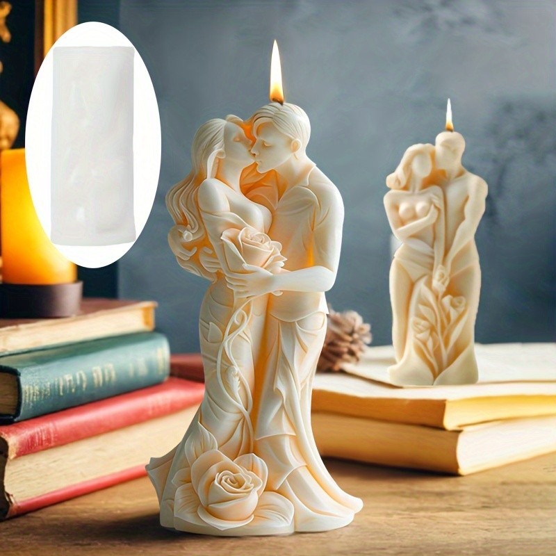 Christmas Couple Aromatherapy Candle Silicone Mold - DIY Plaster, Clay & Epoxy Resin Crafting for Home Decor