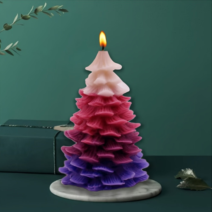 Silicone Candle Mold Set, Christmas Tree & Cylinder Shape, Aromatherapy Wax Molds for Resin Plaster Crafting, DIY Chocolate Making Kit for Holiday Decorations & Gifts