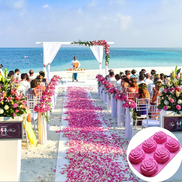 1pc Large Rose Flower Design Silicone Ice Cube Chocolate Soap Tray Mold for Restaurant, Food Truck, and Bakery Party Makers