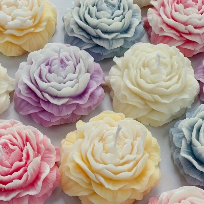 Versatile Peony Silicone Mold for Candles, Soaps and Crafts - Durable, Heat Resistant and Reusable