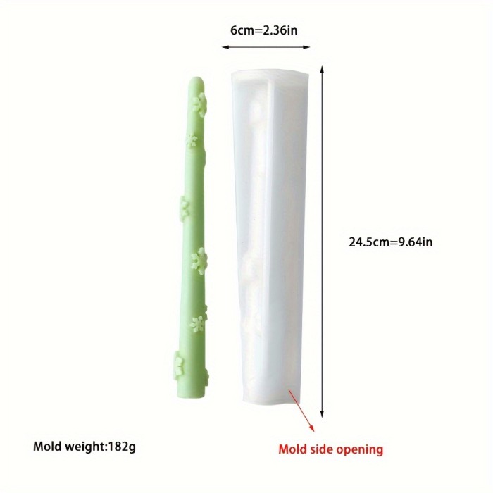 Daisy-Inspired Long Stem Silicone Candle Mold - European Cylindrical DIY Aromatherapy Craft Tool