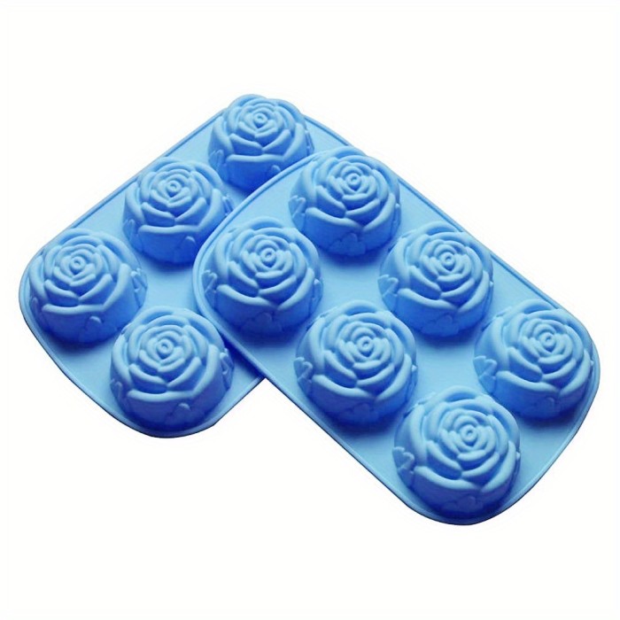 1pc Large Rose Flower Design Silicone Ice Cube Chocolate Soap Tray Mold for Restaurant, Food Truck, and Bakery Party Makers