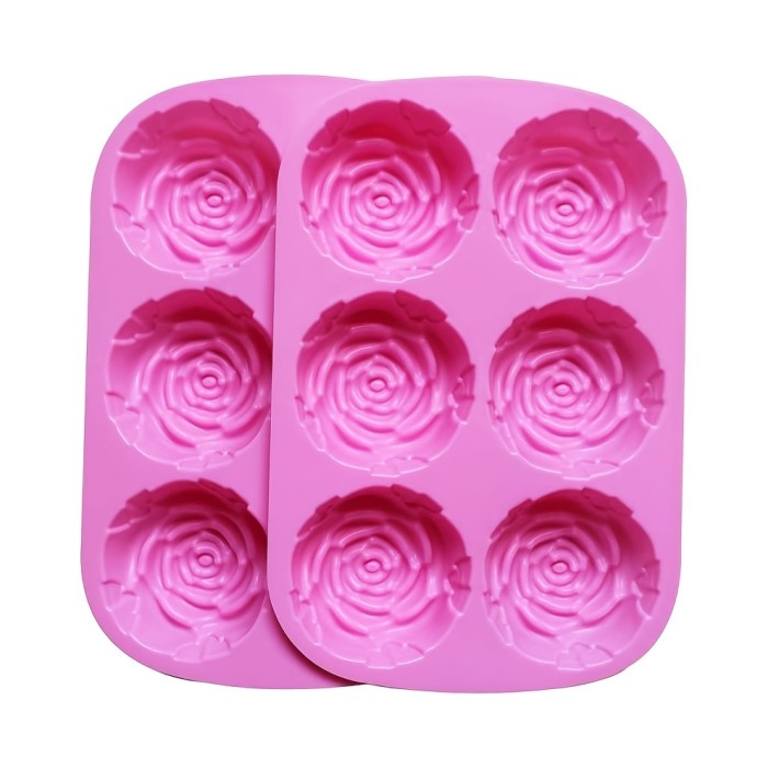 1pc Large Rose Flower Design Silicone Ice Cube Chocolate Soap Tray Mold for Restaurant, Food Truck, and Bakery Party Makers