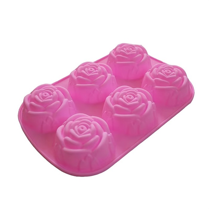 1pc Large Rose Flower Design Silicone Ice Cube Chocolate Soap Tray Mold for Restaurant, Food Truck, and Bakery Party Makers