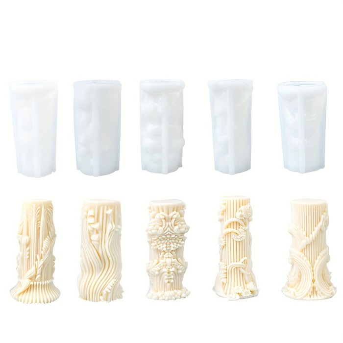 Creative Geometry Roman Column European Pillar Cylindrical Aromatherapy Candle Silicone Mold