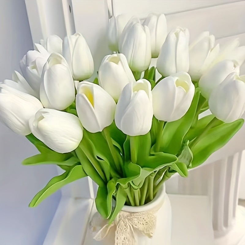 10pcs Realistic Premium Artificial Tulip Flowers Bouquet - Soft Touch, Long-Lasting, Wedding and Engagement Decor - Perfect for Home, Hotel, Party, Event, and Christmas Decorations