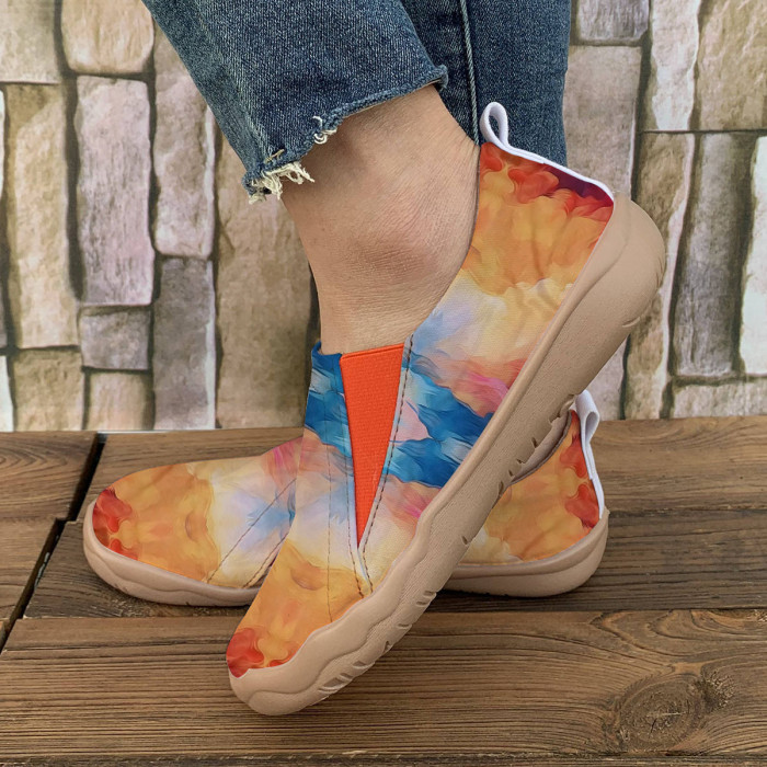 Women's Slip-On Canvas Sneakers - Comfortable, Soft Sole Casual Shoes for All Seasons, Breathable Fabric