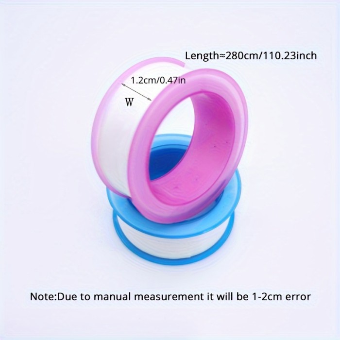 1\u002F3pcs PTFE Water Pipe Tape, Oil-free Sealing Tape, Fitting Thread Seal Tape, White Pipe Thread Seal Raw Material Tape, Home Essential Bath\u002FBathroom Accessories