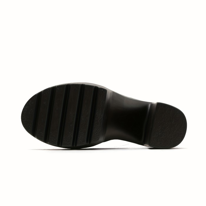 Chic Plus Size Women's Platform Sandals - Open Toe, Ankle Strap with Chunky Heel, Velvet Upper & Faux Cover Lining