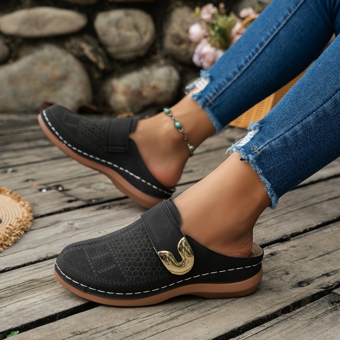 Women's Wedge Heeled Sandals, Casual Slip On Platform Shoes, Comfortable Slip On Sandals