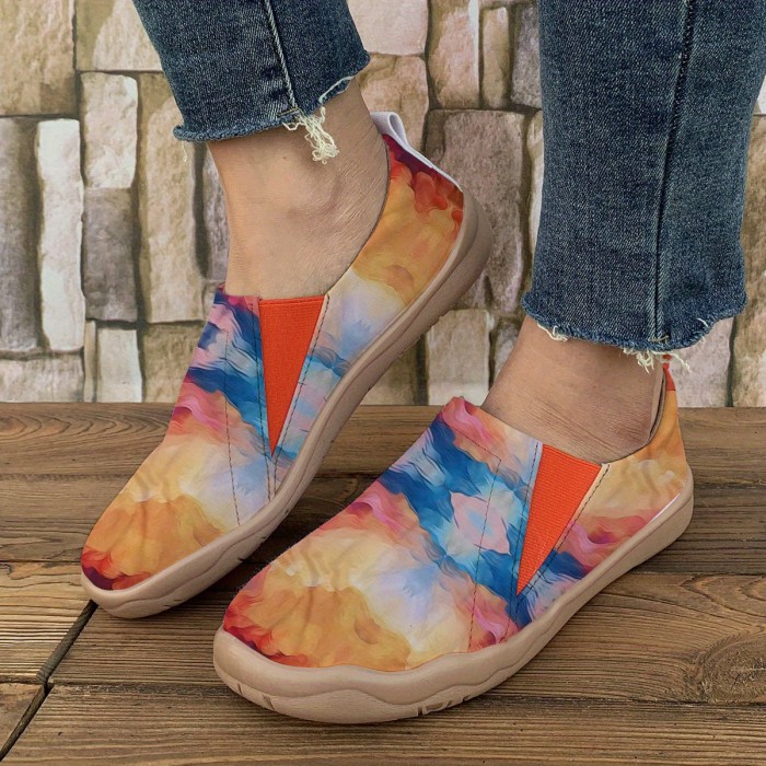 Women's Slip-On Canvas Sneakers - Comfortable, Soft Sole Casual Shoes for All Seasons, Breathable Fabric