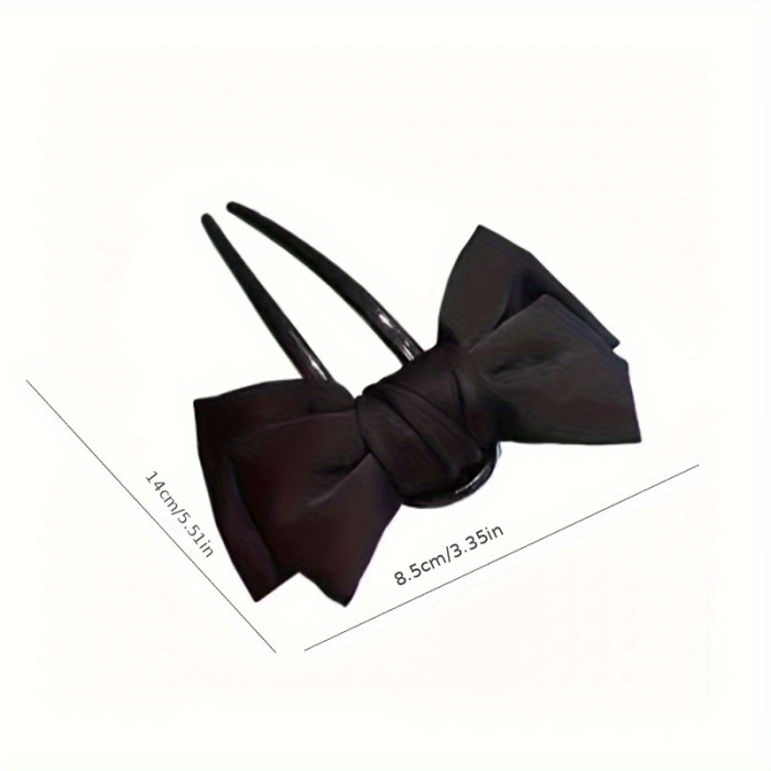 Elegant New Chinese Style Fabric Bow U-Shaped Hairpin - Chic Party Accessory For Stylish Updos
