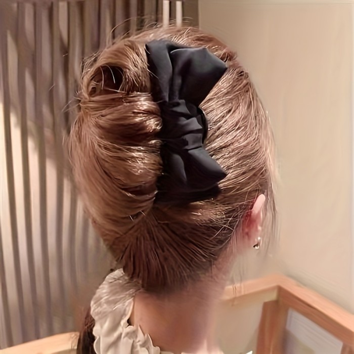 Elegant New Chinese Style Fabric Bow U-Shaped Hairpin - Chic Party Accessory For Stylish Updos