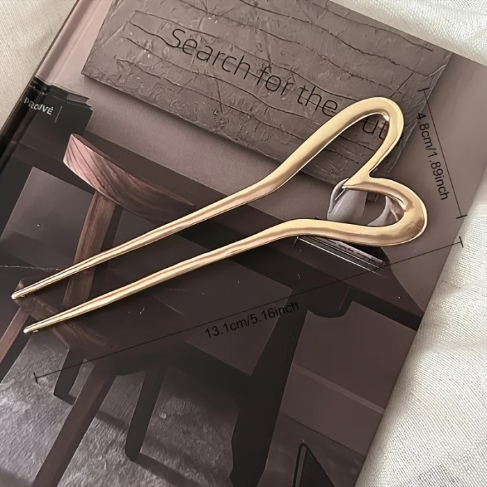 Heart-Shaped U-Pin Hair Accessory - Vintage Style Hair Styling Tool for Normal Hair - Versatile and Elegant Women's Hair Pin for All Occasions