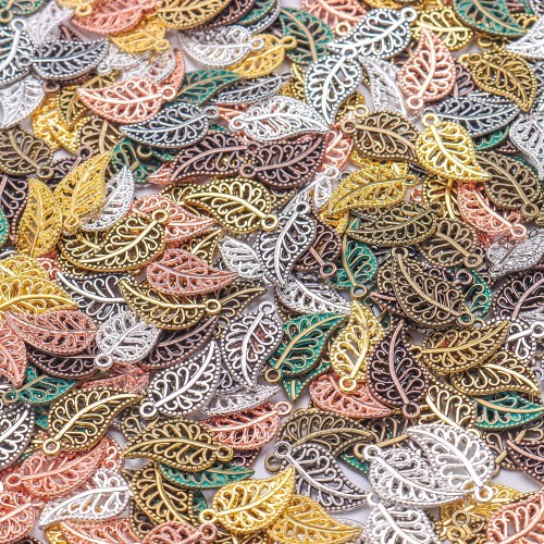 30pcs Alloy Wholesale Bulk Tree Leaves Pendants for DIY Necklace, Bracelet, Earring, Keychain, Headpieces
