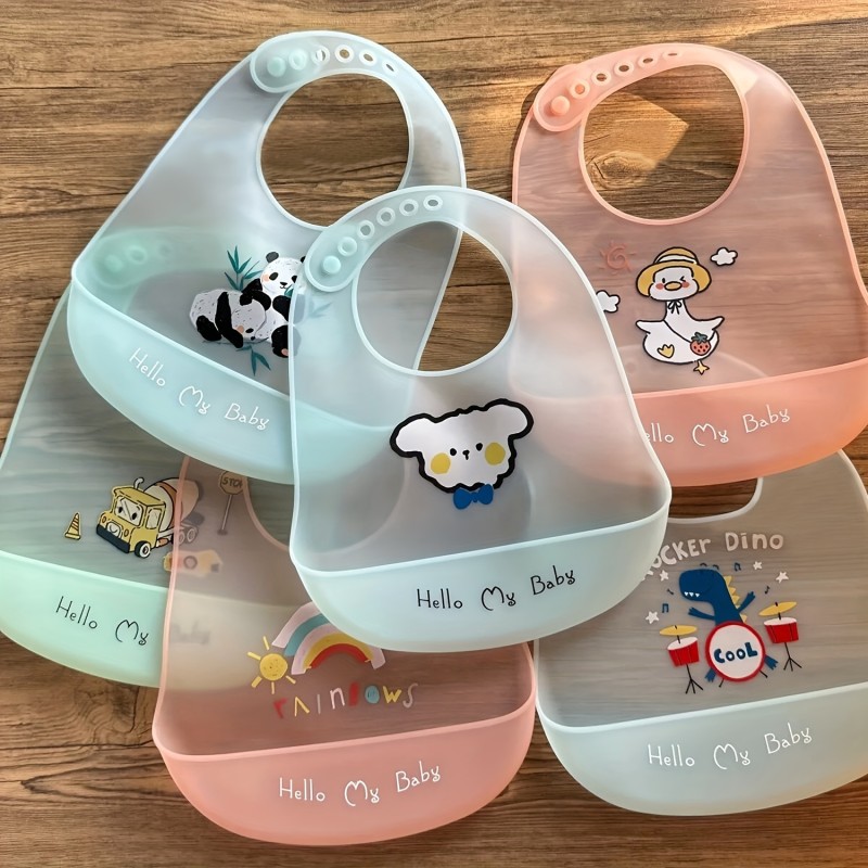 1pc Cute Baby Bibs With Adjustable Neck Band Soft And Durable Feeding Bibs, Waterproof Bib