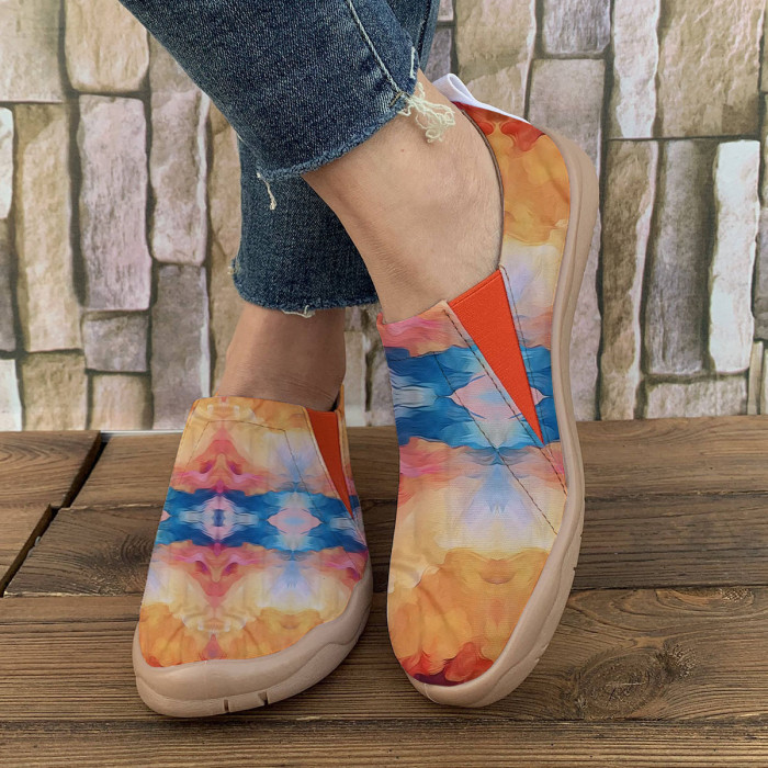 Women's Slip-On Canvas Sneakers - Comfortable, Soft Sole Casual Shoes for All Seasons, Breathable Fabric