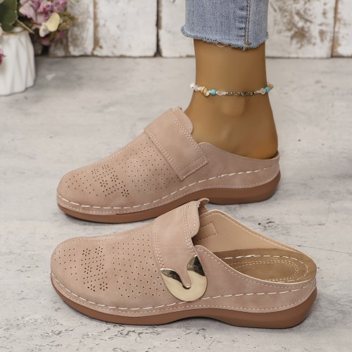 Women's Wedge Heeled Sandals, Casual Slip On Platform Shoes, Comfortable Slip On Sandals