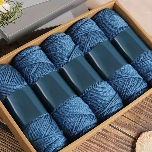 5pcs Soft & Warm Alpaca Blend Yarn - Medium Thickness for 4-5mm Knitting Needles, Perfect for Sweaters, Jackets, Vests, Shawls, Scarves, Hats - 100g per Piece, 95% Alpaca, 5% Acrylic