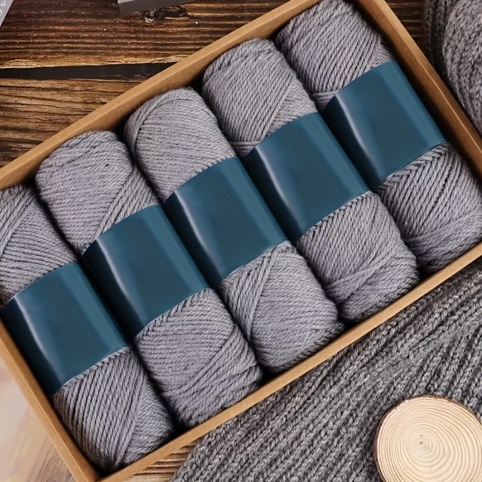 5pcs Soft & Warm Alpaca Blend Yarn - Medium Thickness for 4-5mm Knitting Needles, Perfect for Sweaters, Jackets, Vests, Shawls, Scarves, Hats - 100g per Piece, 95% Alpaca, 5% Acrylic