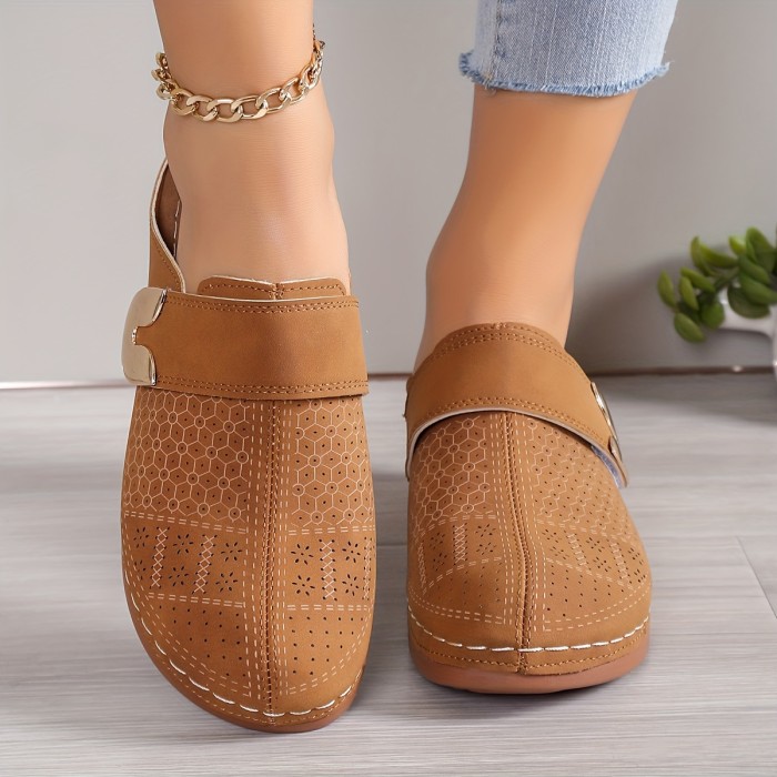 Women's Wedge Heeled Sandals, Casual Slip On Platform Shoes, Comfortable Slip On Sandals