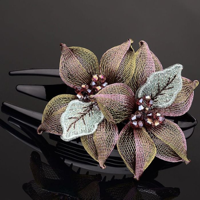 Large Women Hairpin Temperament Headdress Hair Clip Flower Hairclip Korean Style Exquisite Crystal Headdress Girls