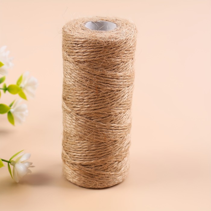 100m Natural Jute Twine for Gardening, Wrapping Plants, Crafts & Weddings