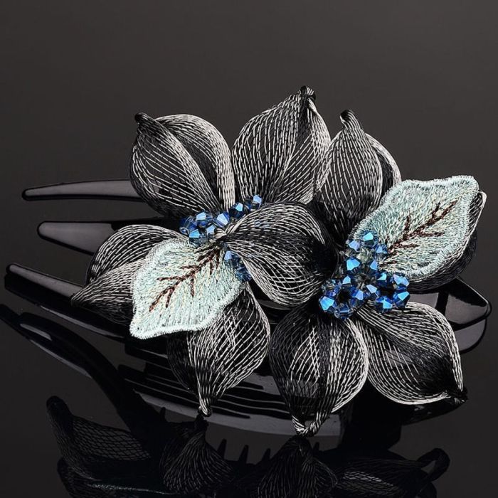 Large Women Hairpin Temperament Headdress Hair Clip Flower Hairclip Korean Style Exquisite Crystal Headdress Girls