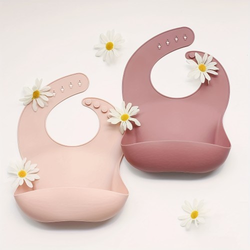 BPA Free Silicone Baby Bibs For Babies & Toddlers (10-72 Months) Waterproof, Soft, Unisex, Non Messy, Adjustable Fit Waterproof Bibs