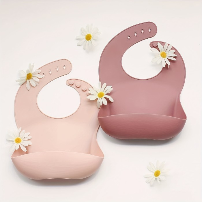 BPA Free Silicone Baby Bibs For Babies & Toddlers (10-72 Months) Waterproof, Soft, Unisex, Non Messy, Adjustable Fit Waterproof Bibs
