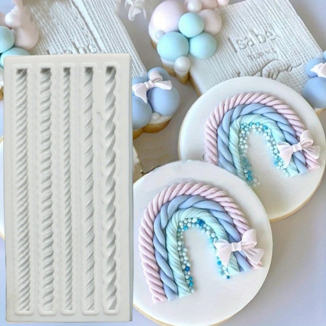 1pc Twist Design Silicone Cake Mold for Fried Dough Fondant - Easy DIY Cake Decorating Tool for Baking Enthusiasts - Non-Stick, Durable, and Reusable Cake Baking Accessory