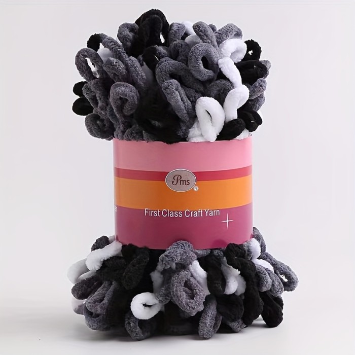 Chunky Loop Yarn for DIY Knitting and Crochet - 1 Pack Hand Knitting Craft Yarn, Polyester Finger Loop Yarn in Multiple Colors, Ideal for Home Decor Pillows, Blankets, Scarves, and Crafts Supplies