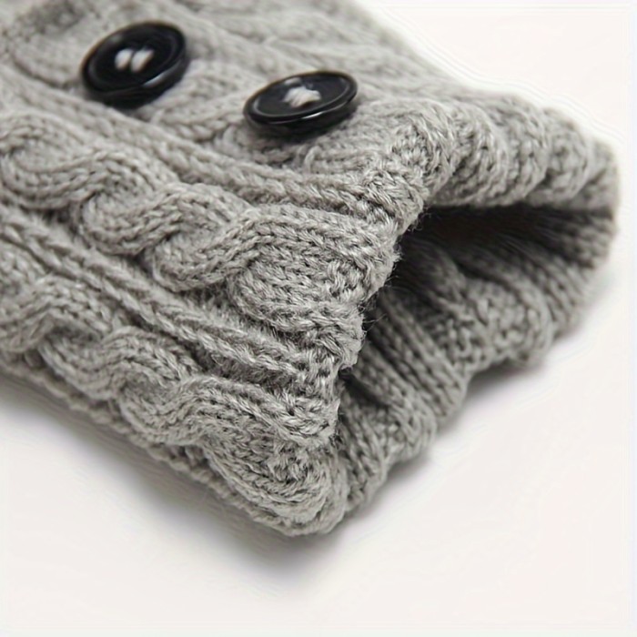 Button Detail Leg Warmers, Crochet Knitted Boot Leg Warmers Socks, Women's Stockings & Hosiery