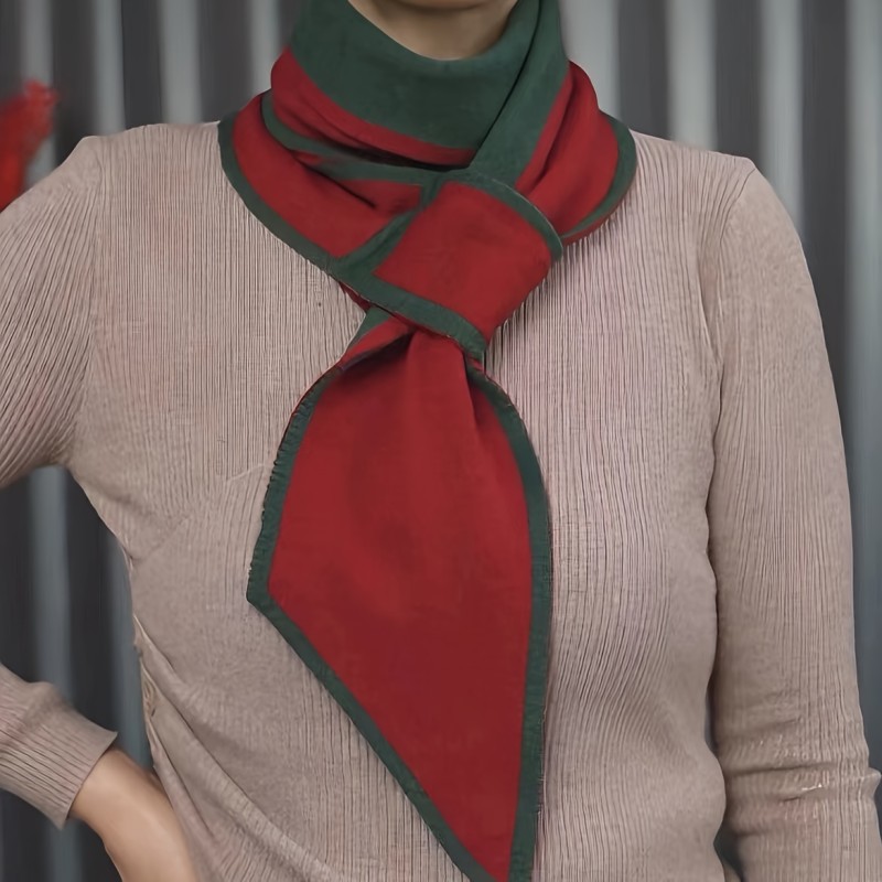 Customer Favorite Versatile Elegance, Elegant Knit Two-Tone Scarf for Women - Cozy Winter Warmth & Style Accessory