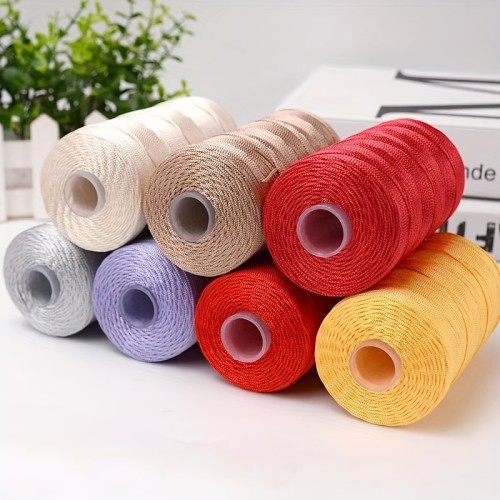 100g\u002Fpc 2pcs Nylon 100% Ice Linen Yarn Crochet Thread for Hand-knitting, 1.5mm Width, Suitable for Braiding Summer Sun Hat Shoes Cushion