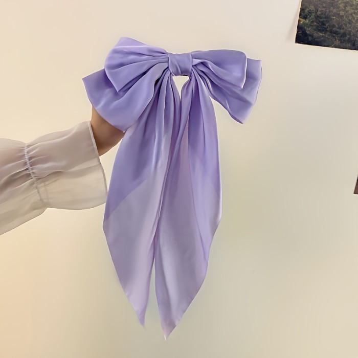 Temperament Style Fashion Large Red Bow Knot Fabric Hair Clip Women Long Ribbon Butterfly Hair Clip, ideal choice for gifts