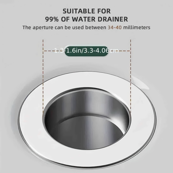 Stainless Steel Pop-Up Bathroom Sink Stopper with Anti-Odor Drain Strainer - Fits 1.1-1.6\