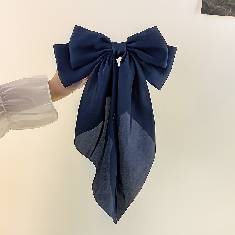 Temperament Style Fashion Large Red Bow Knot Fabric Hair Clip Women Long Ribbon Butterfly Hair Clip, ideal choice for gifts