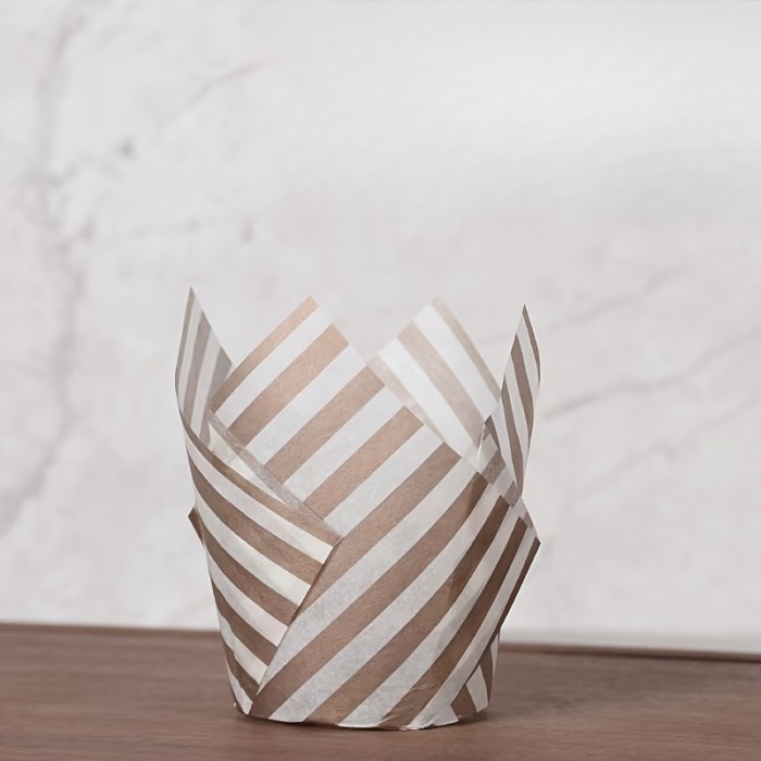 50pcs, Disposable Tulip Muffin Cups, Cloud Stripes Newspaper Pattern Paper Cake Cups, Greaseproof Paper Cupcake Liners, Muffin Molds, Baking Tools, Kitchen Gadgets, Kitchen Accessories