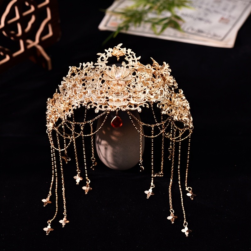 Bohemian Princess-Inspired Tassel Headband - Vintage Crystal Hair Accessory for Brides & Hanfu Enthusiasts