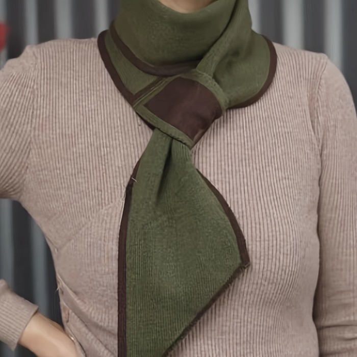 Customer Favorite Versatile Elegance, Elegant Knit Two-Tone Scarf for Women - Cozy Winter Warmth & Style Accessory